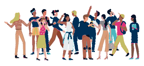 A crowd of young people